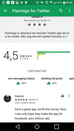 Play Store beoordeling