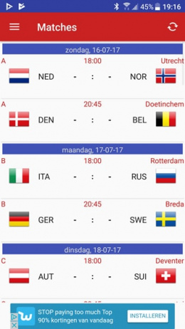 EK voetbal vrouwen 2017 app