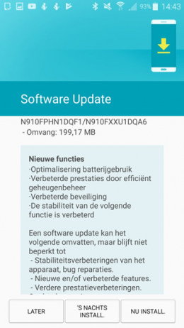 Galaxy Note 4 beveiligingsupdate juli 2017