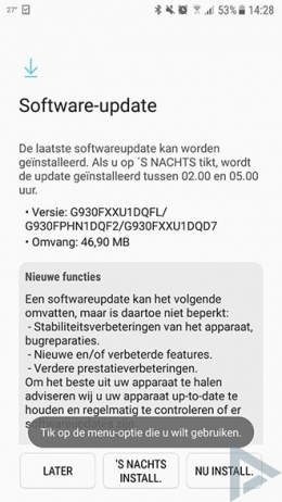 Galaxy S7 update juli 2017