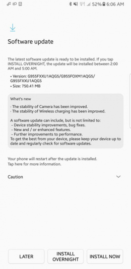 Galaxy S8 beveiligingsupdate juli 2017