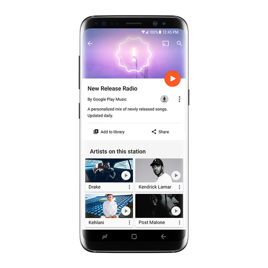 Google Play Music New release radio