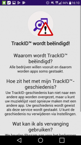 Sony TrackID stopt