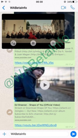 WhatsApp YouTube-integratie