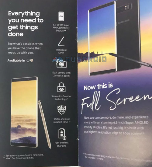 Galaxy Note 8 brochure
