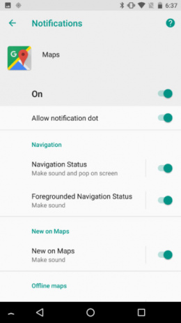 Google Maps 9.59 notificaties