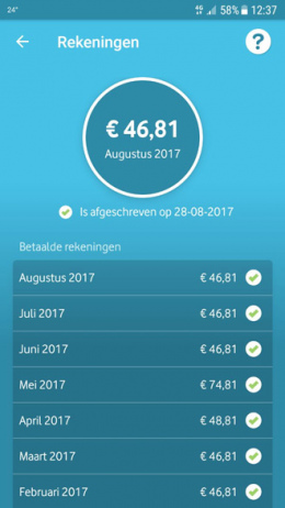 My Vodafone factuur app