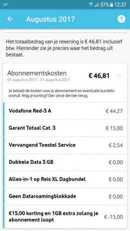 My Vodafone factuur app