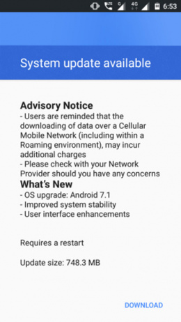 Android 7.1.1 Nougat Nokia 3