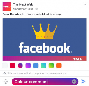 Facebook kleuren reactie