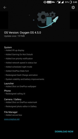 OnePlus 3 OxygenOS 4.5.0