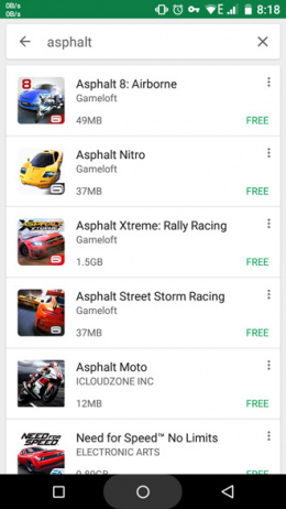 app-grootte Play Store