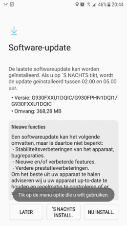 Galaxy s8 update