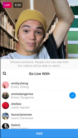 Instagram Live Stories gast