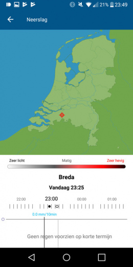 KNMI buienradar app