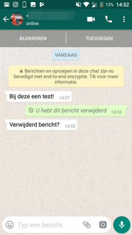 WhatsApp berichten verwijderen