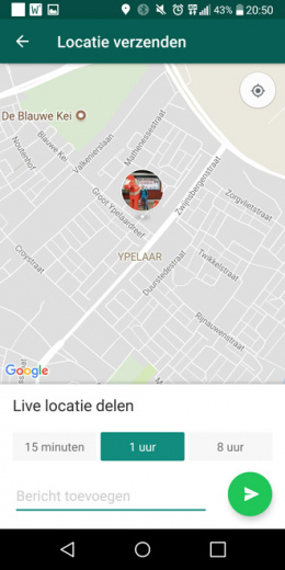 WhatsApp locatie delen