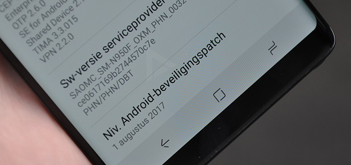 Samsung Galaxy Note 8 krijgt als eerst beveiligingsupdate van augustus