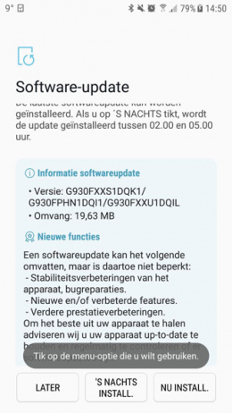 Galaxy S7 beveiligingsupdate november 2017