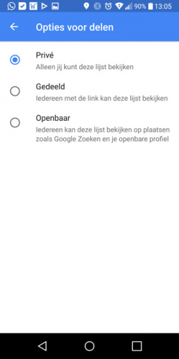 Google Maps lijsten delen