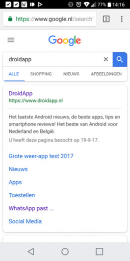 Google Mobiele Website