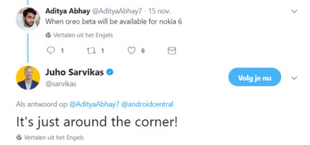 Nokia 6 Android 8.0 oreo twitter