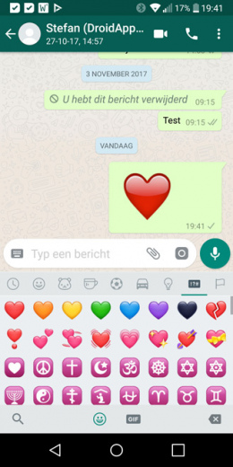 WhatsApp groot hart oud