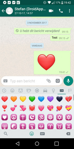 WhatsApp groot hart nieuw