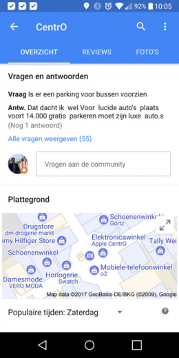 Google Maps 9.68 plattegrond