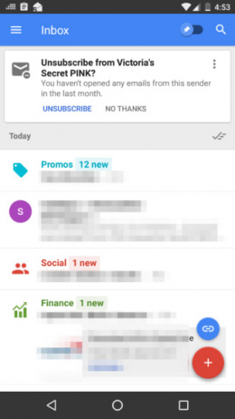 Inbox Unsubscribe card