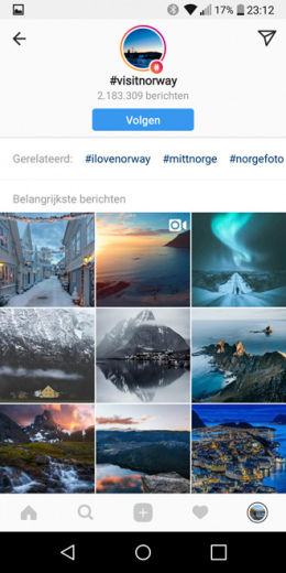 Instagram hashtags volgen