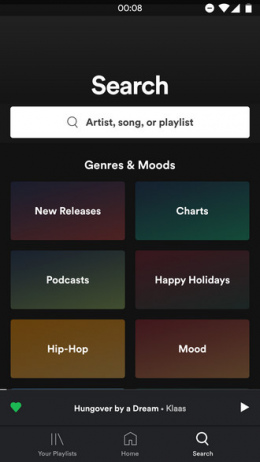 Spotify app zoekfunctie