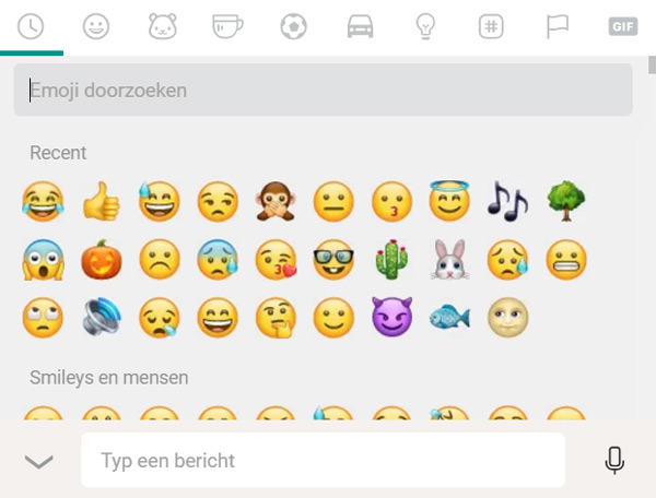 WhatsApp Desktop Web emoji