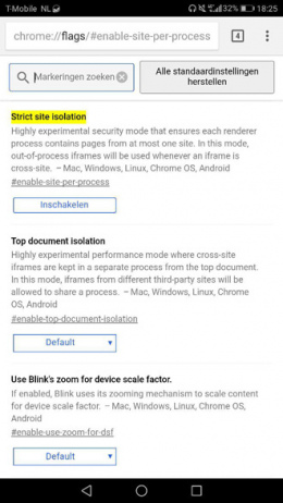 Chrome Strict Site Isolation