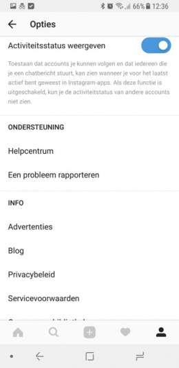 Instagram Activiteitsstatus