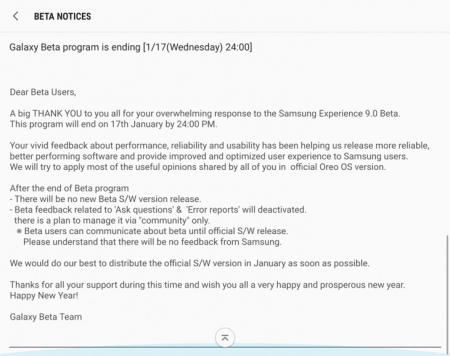 Samsung beta Android 8.0 Oreo