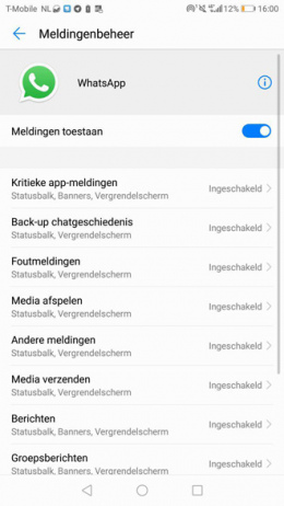 WhatsApp notificatiekanalen