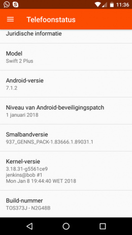 Wileyfox Beveiligingsupdate januari 2018