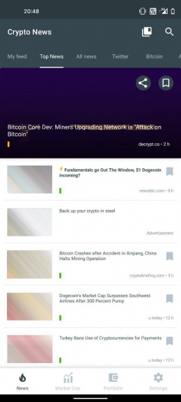 Crypto News applicatie