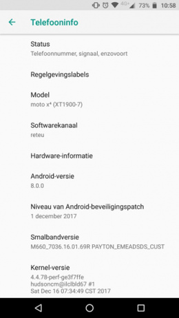 Moto X4 Android 8.0 Oreo