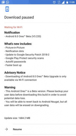 Nokia 3 Android 8.0 Oreo beta
