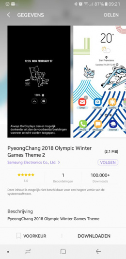 Samsung Galaxy Olympisch thema wit