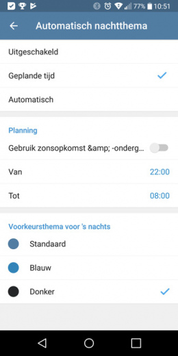 Telegram 4.8 nachtthema