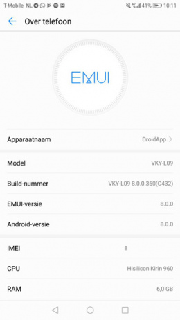 Android 8.0 Oreo Huawei p10