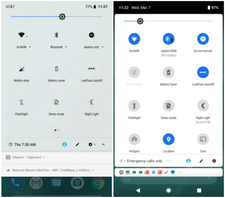 Android P Quick Settings