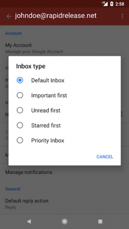 Gmail Inbox type