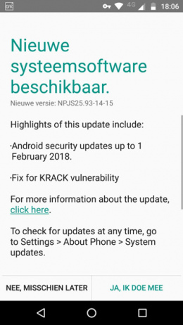 Moto G4 beveiligingsupdate februari 2018