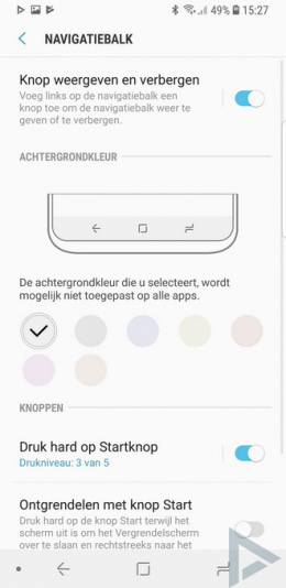 Samsung Galaxy S9 Navigatiebalk