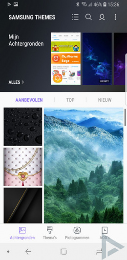 Samsung Galaxy S9 achtergrond thema's