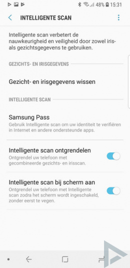 Samsung Galaxy S9 intelligente scan